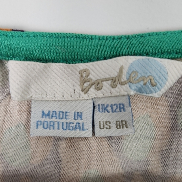 Boden DARCEY Twist Front WH649 Green Print Jersey Knit Sleeveless Size 12 Dress - Picture 7 of 10